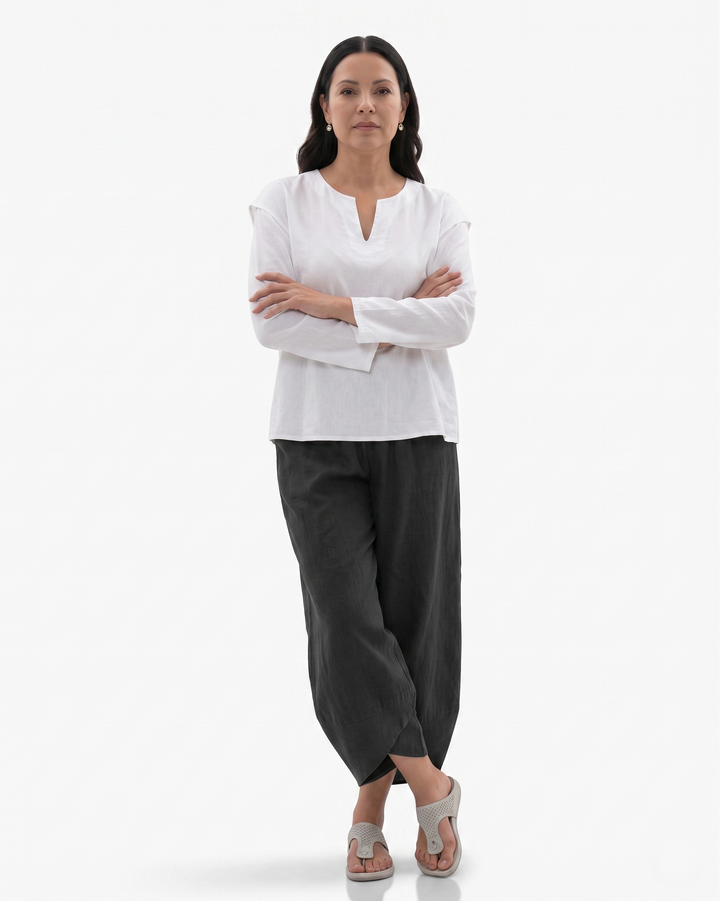 Womens Relaxed Fit Tulip Hem Trousers