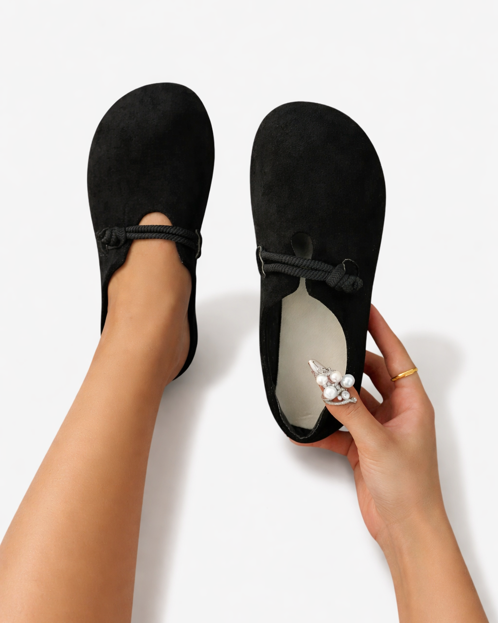 Womens Slip-On Shoes with Rope Detail