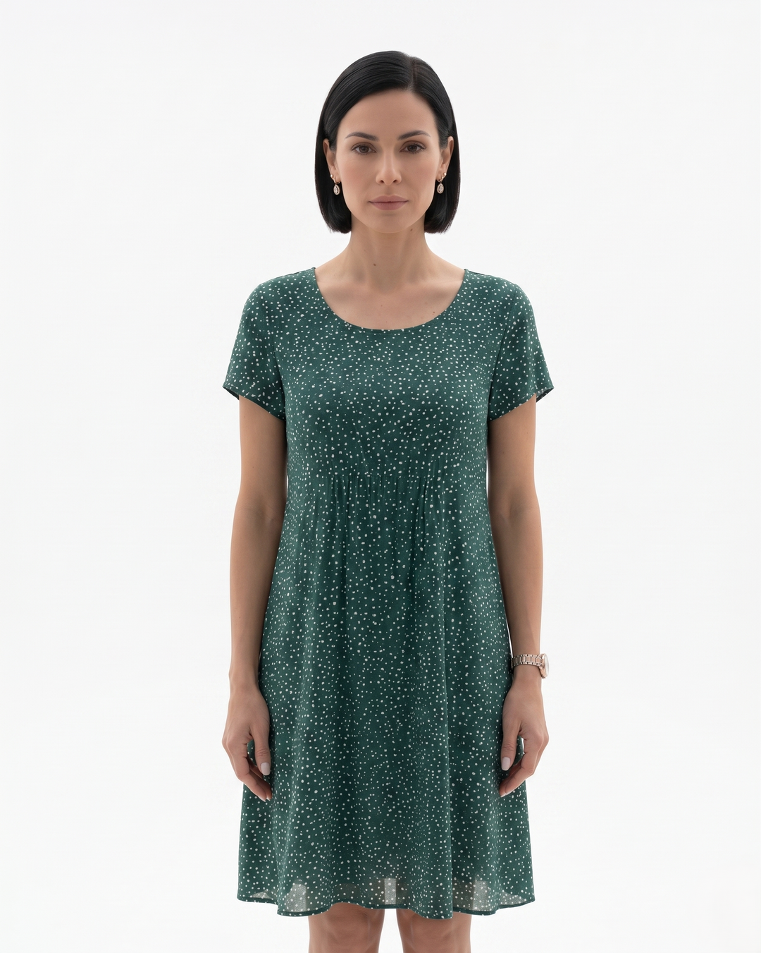 Womens Short Sleeve Dress Printed Relaxed Fit