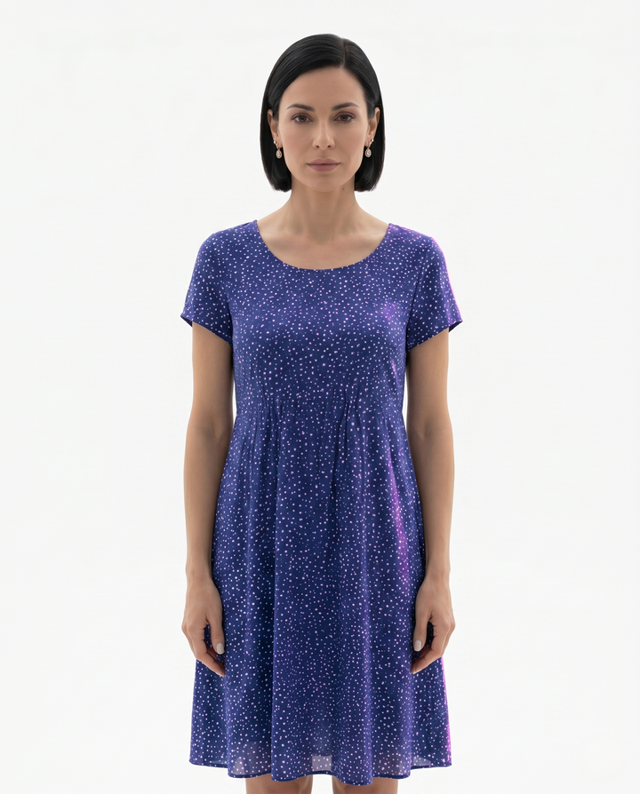 Womens Short Sleeve Dress Printed Relaxed Fit