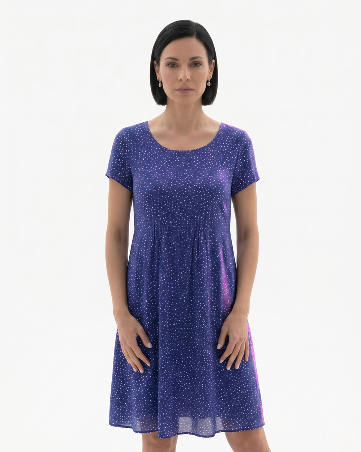 Womens Short Sleeve Dress Printed Relaxed Fit - Clovrio