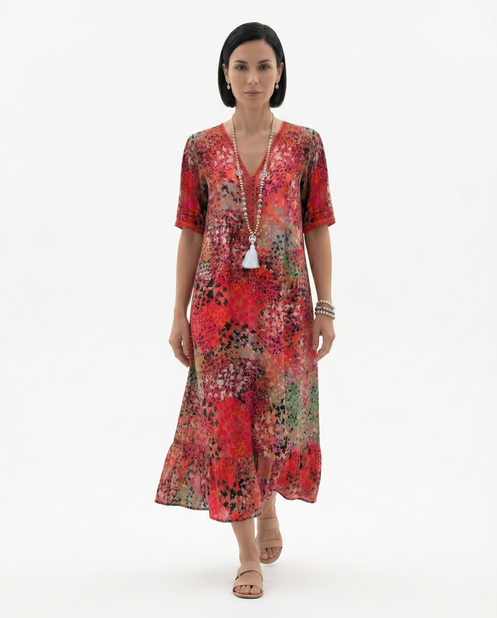 Womens Day Dress Soft Drape Patterned