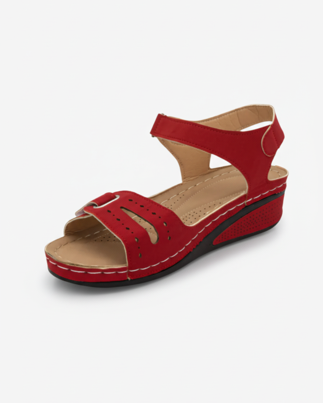 Womens Wedge Sandals with Double Adjustable Straps Open Toe