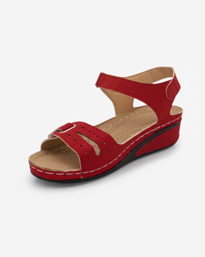 Womens Wedge Sandals with Double Adjustable Straps Open Toe