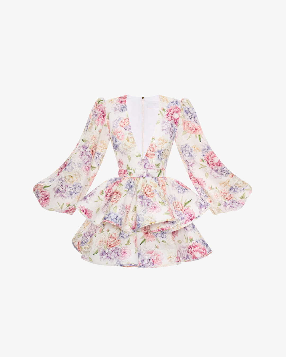 Womens Mini Dress with Puff Sleeves Tiered Ruffle Hem
