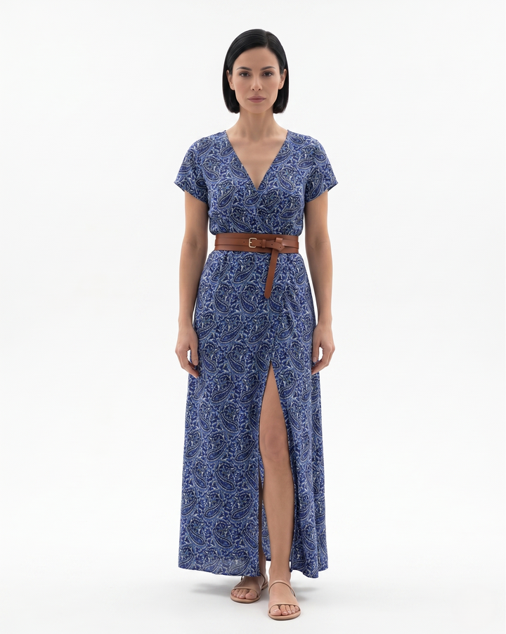 Womens Maxi Dress Floral Bohemian Split Hem