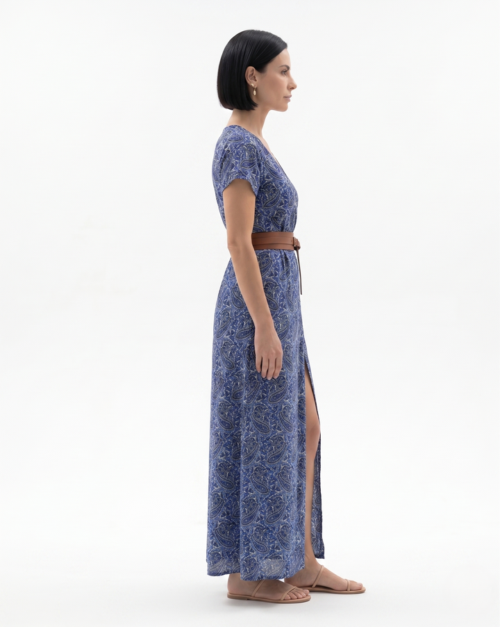 Womens Maxi Dress Floral Bohemian Split Hem