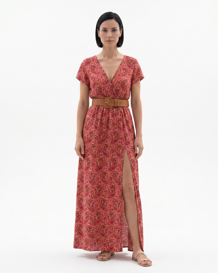 Womens Maxi Dress Floral Bohemian Split Hem