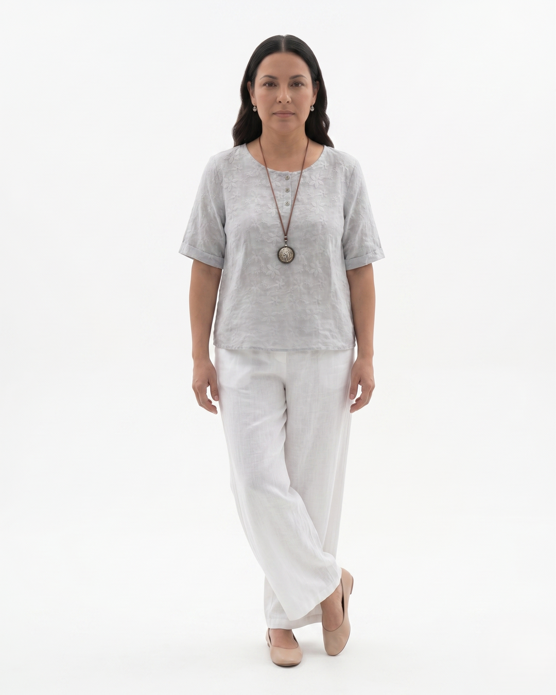 Womens Cotton Blouse Relaxed Fit Printed