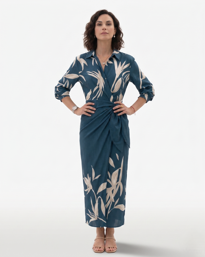 Womens Wrap Dress Printed Style - Clovrio