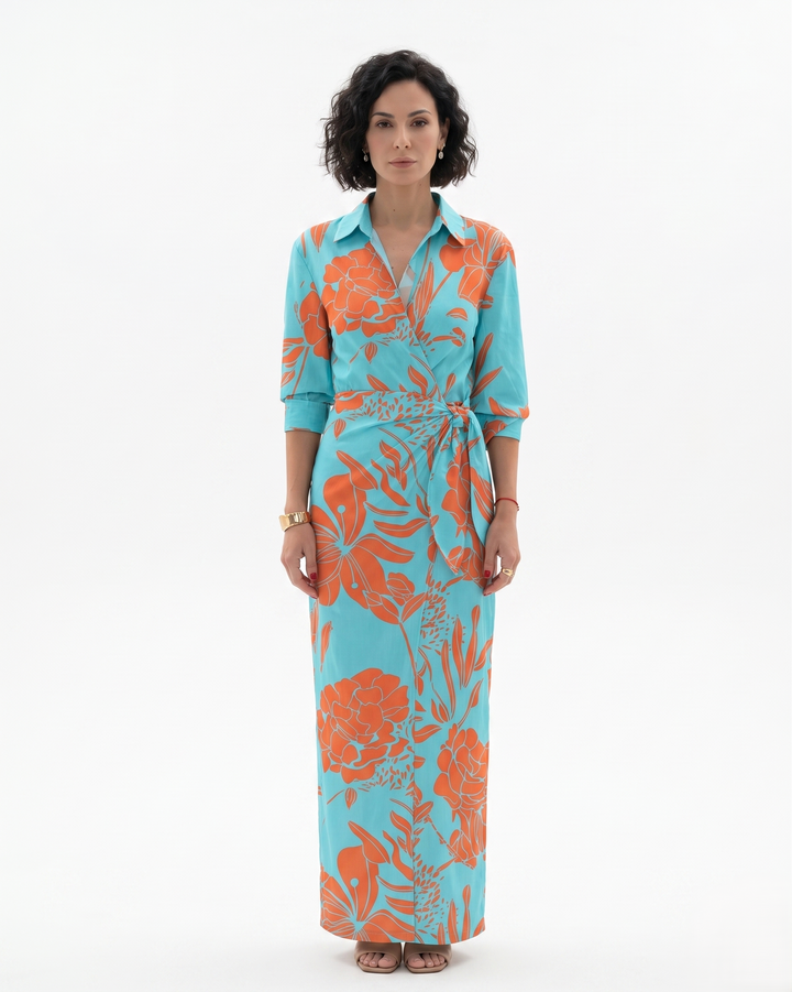 Womens Wrap Dress Printed Style