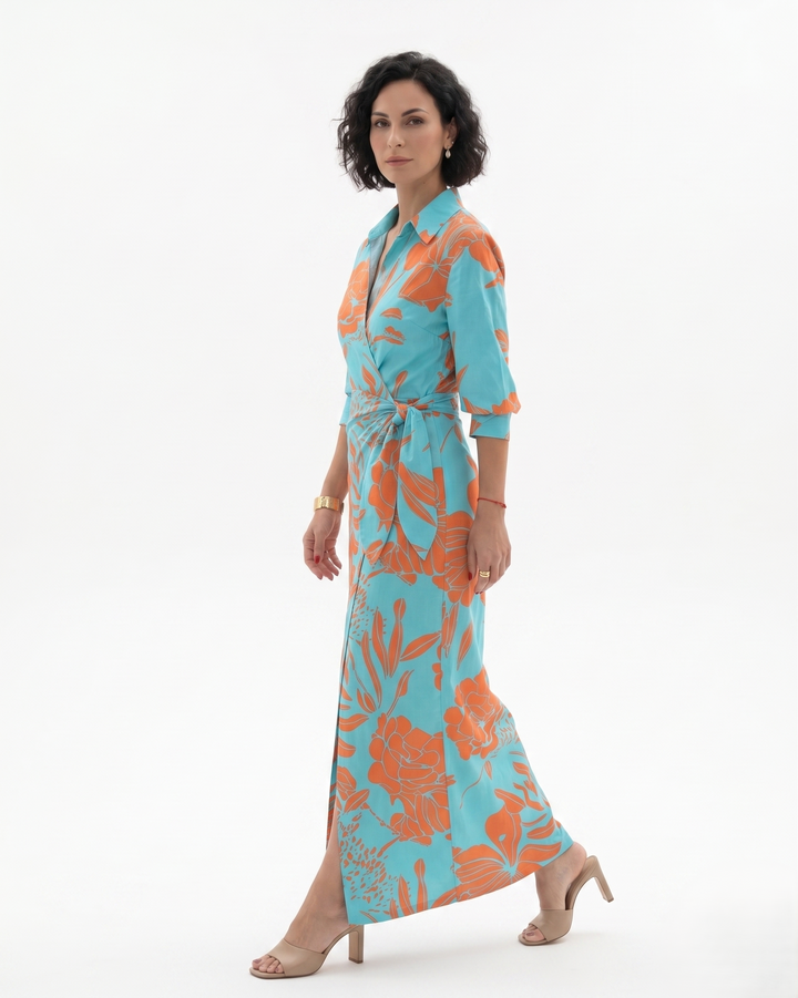 Womens Wrap Dress Printed Style