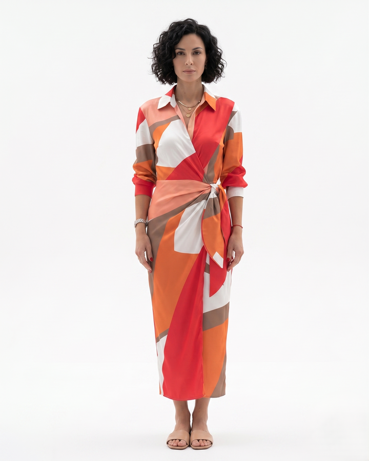 Womens Wrap Dress Printed Style