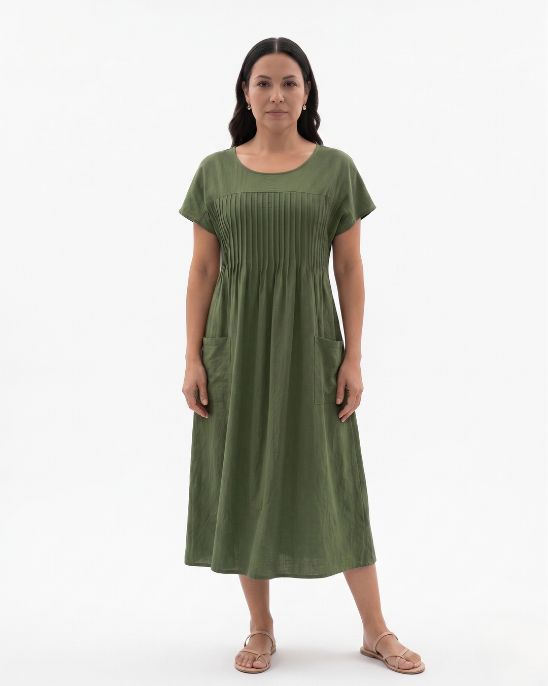 Womens Smock Dress Relaxed Fit Cotton