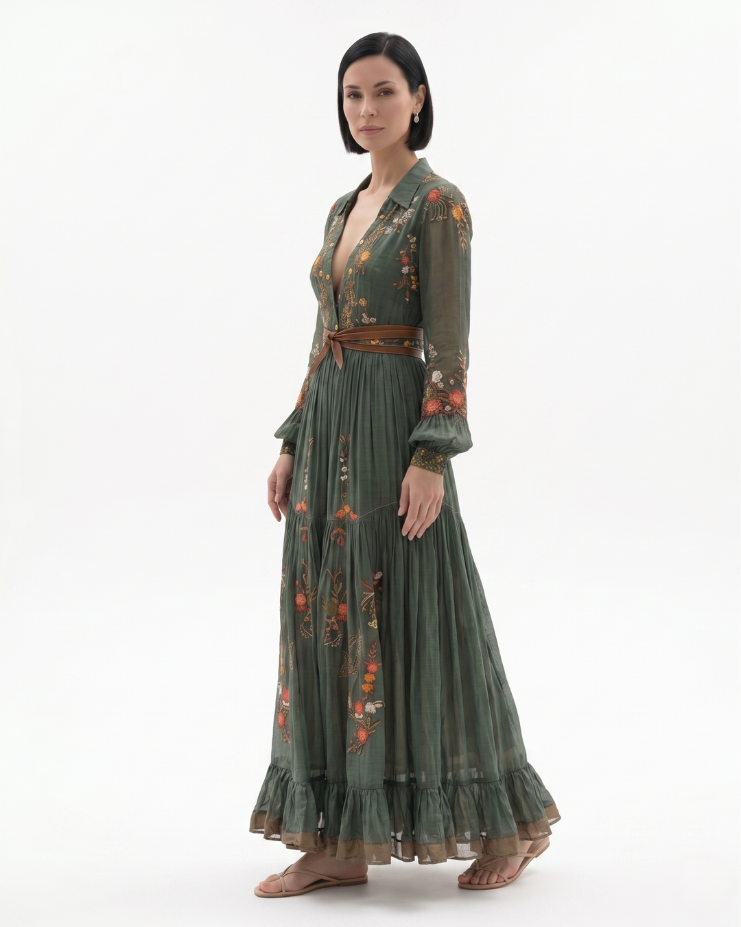Womens Maxi Dress Sheer Floral Lightweight