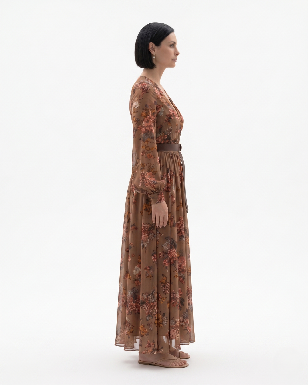 Womens Maxi Dress Sheer Floral Lightweight