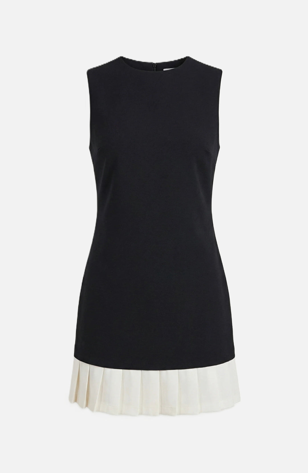 Womens Sleeveless Cocktail Dress Shift Fit Pleated Hem