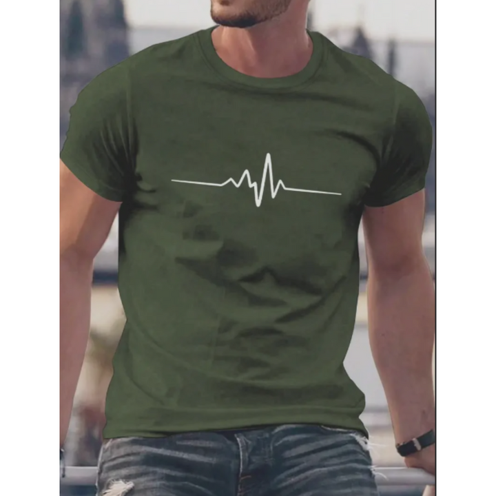 Mens Short Sleeve T-Shirt Slim Fit Minimalist Print