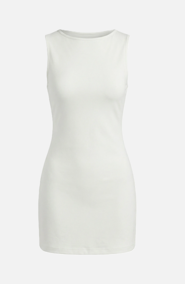 Womens Bodycon Mini Dress Ribbed Knit Sleeveless Stretch