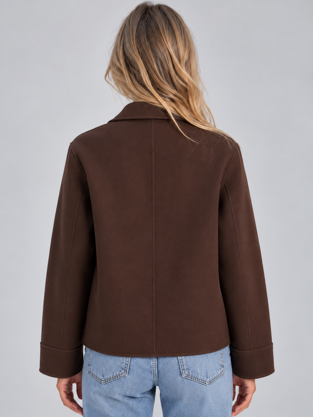 Women's Casual Cotton Collared Button-Up Overshirt Jacket