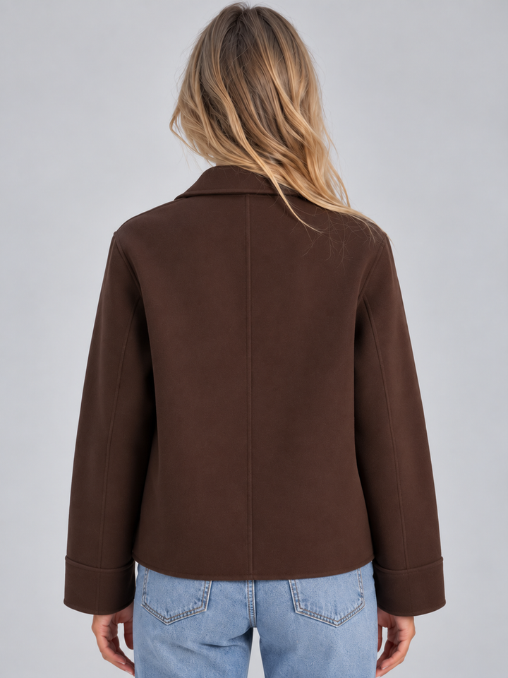 Women's Casual Cotton Collared Button-Up Overshirt Jacket