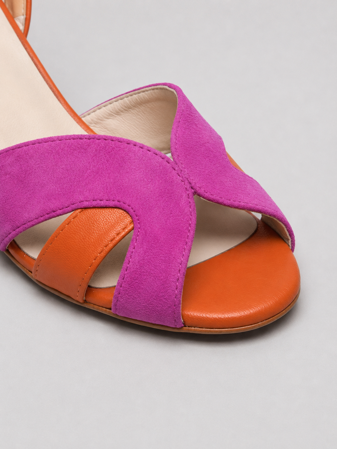 Women's Casual Cushioned Block Heel Colour Block Sandals in Pink