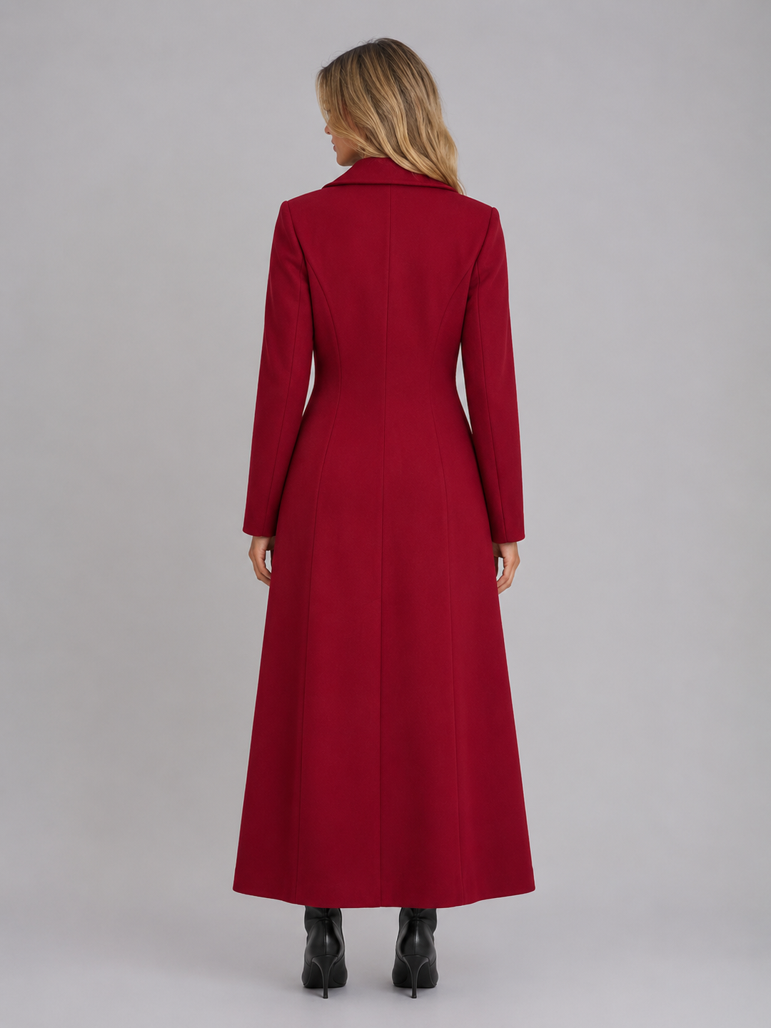 Women's Classic Wool Blend Tailored Double Breasted Maxi Coat
