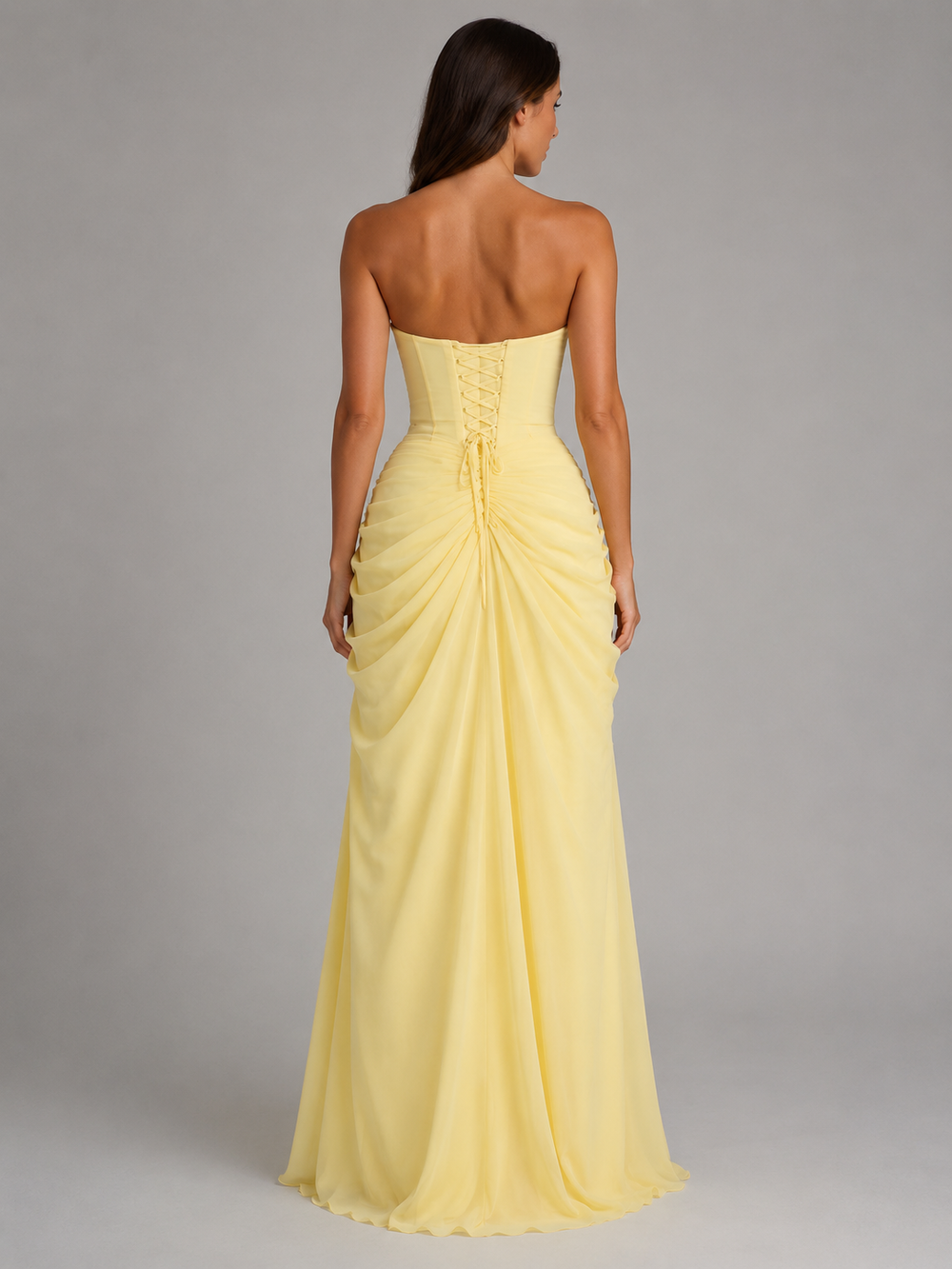 Women's Elegant Draped Corset Maxi Dress