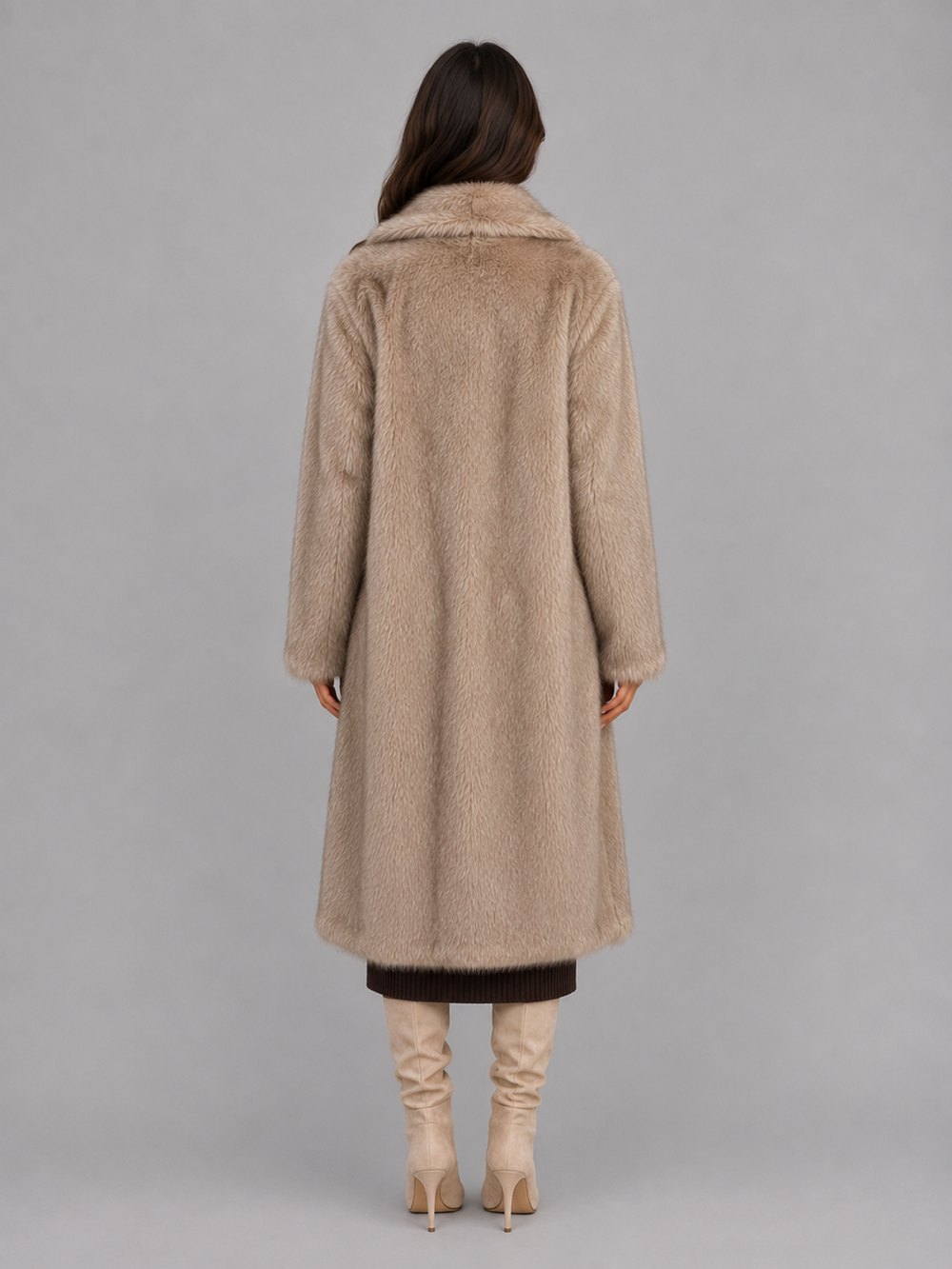 Women's Oversized Plush Faux Fur Long Coat