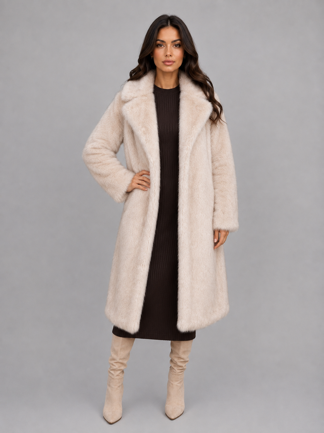 Women's Oversized Plush Faux Fur Long Coat