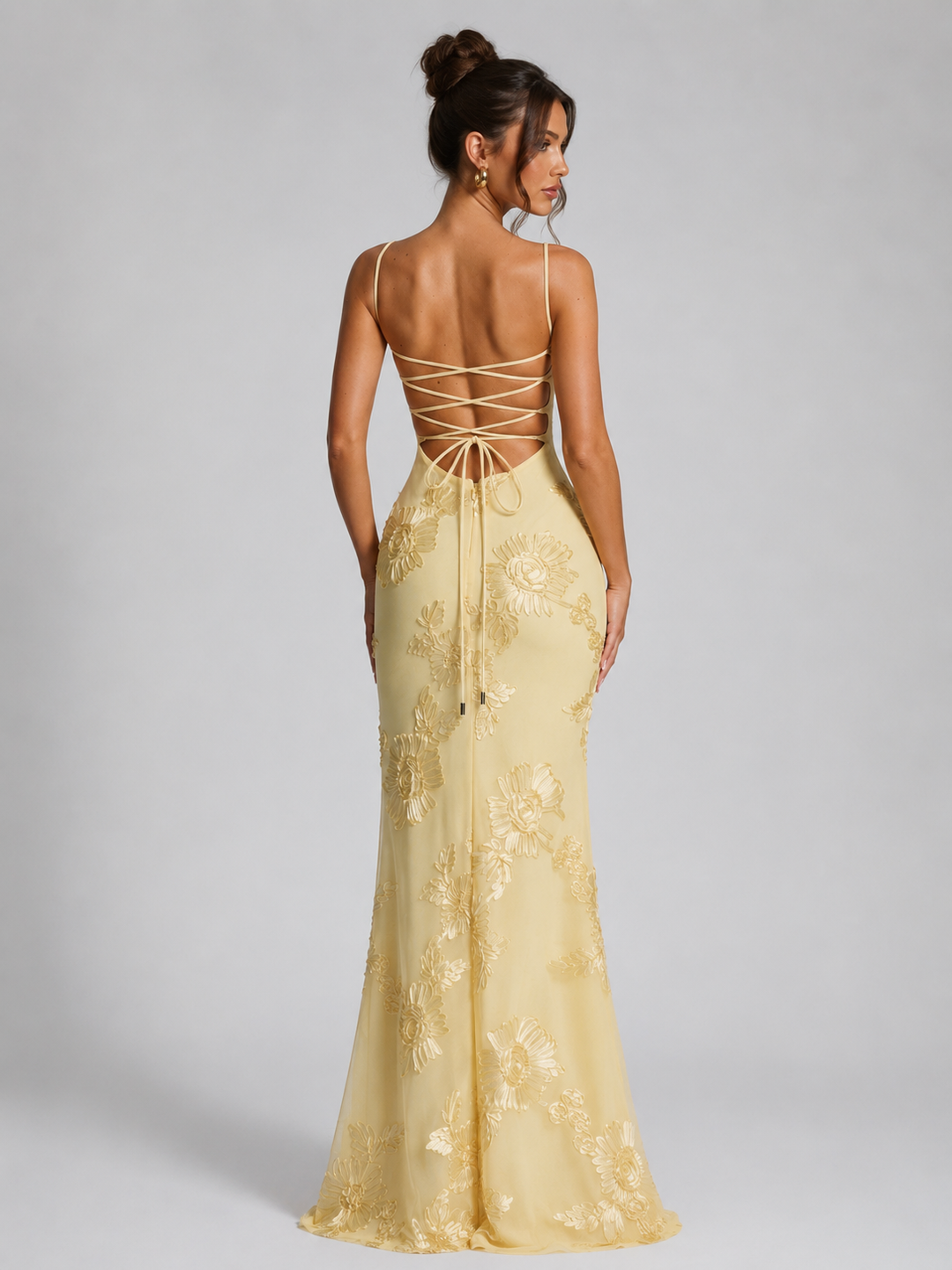 Women's Elegant Floral Corset Maxi Dress with Sculpted Silhouette
