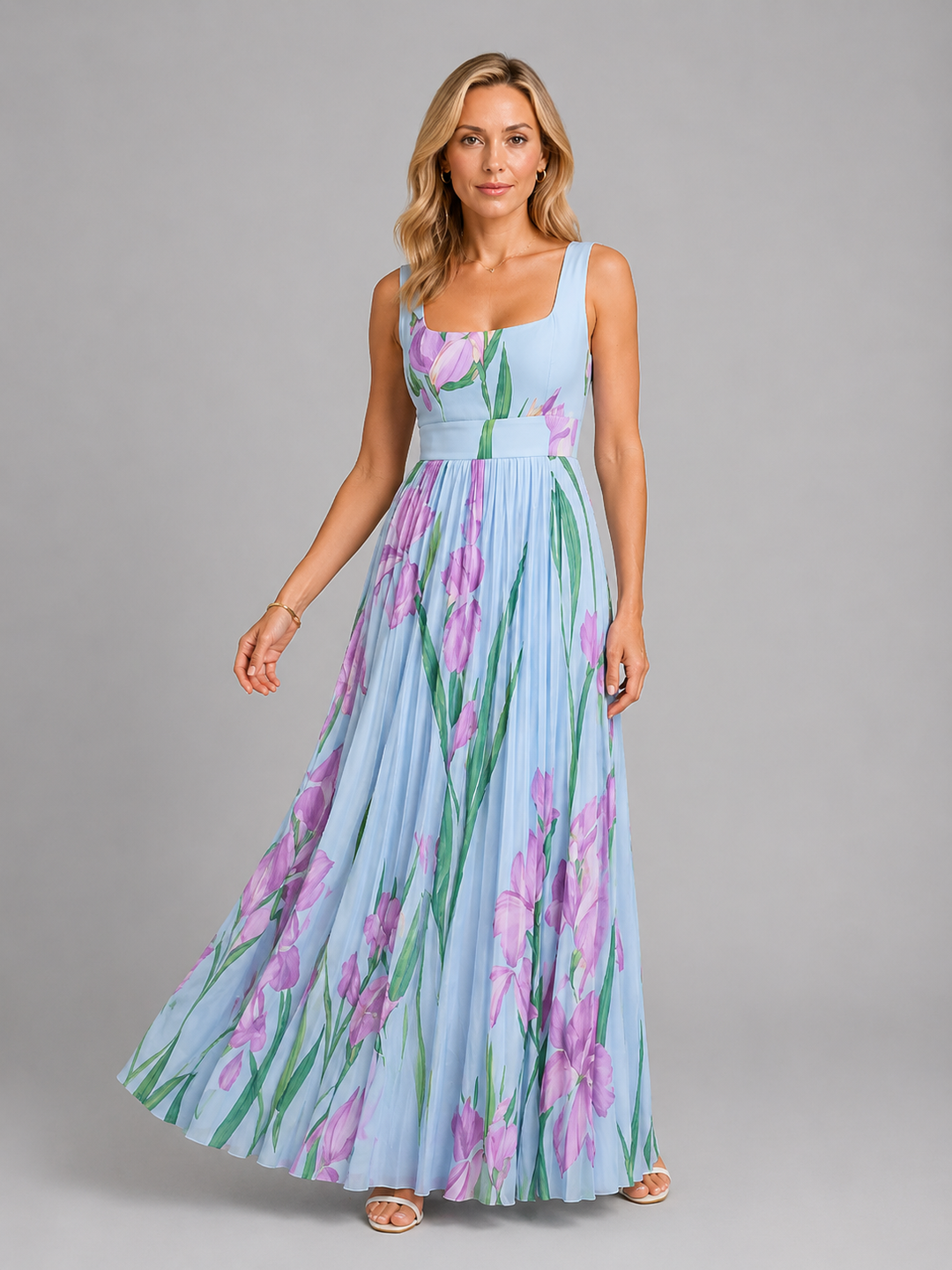 Women's Elegant Floral Maxi Dress with Flattering A-Line Fit
