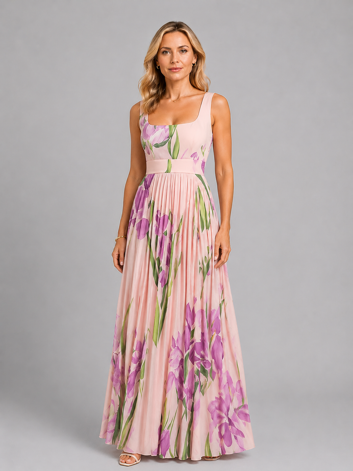 Women's Elegant Floral Maxi Dress with Flattering A-Line Fit