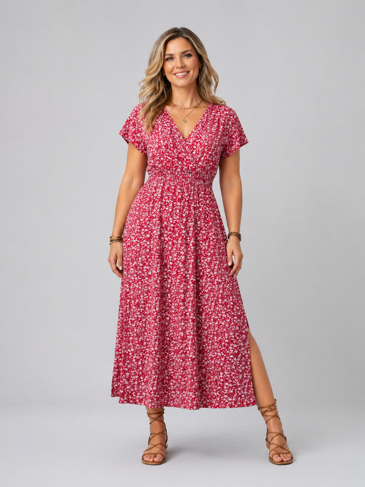 Women's Elegant Floral Print Maxi Dress