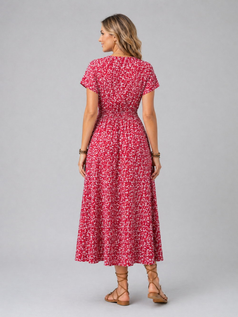 Women's Elegant Floral Print Maxi Dress