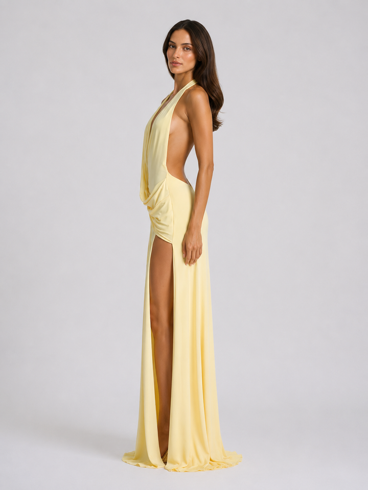 Women's Elegant Halterneck Backless Maxi Dress