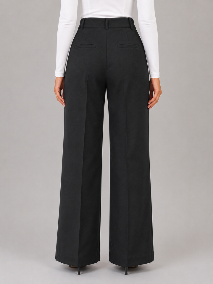 Women's Tailored High Waist Straight Leg Work Trousers