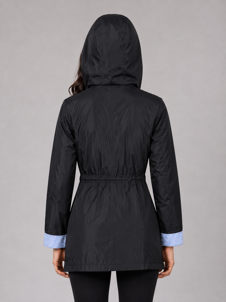 Women's Lightweight Water-Resistant Hooded Rain Jacket