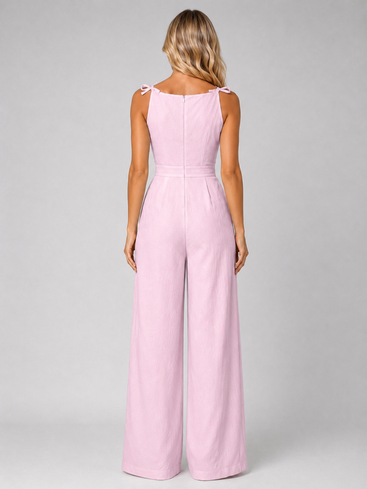 Women's Elegant Jacquard Wide Leg Jumpsuit
