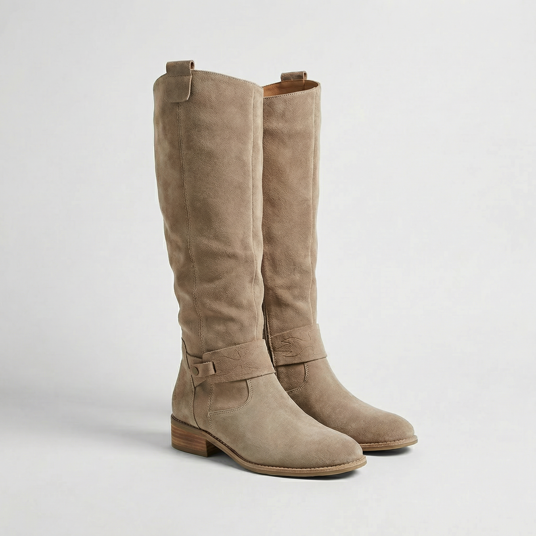Women's Elegant Suede Look Knee-High Slouch Boots