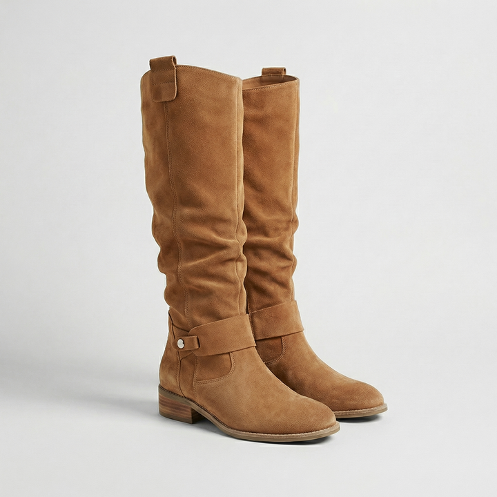 Women's Elegant Suede Look Knee-High Slouch Boots
