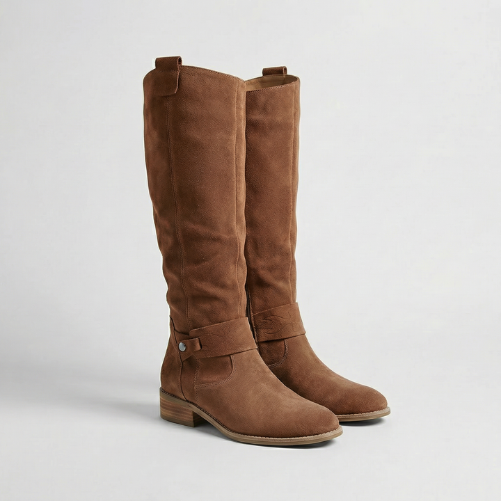 Women's Elegant Suede Look Knee-High Slouch Boots