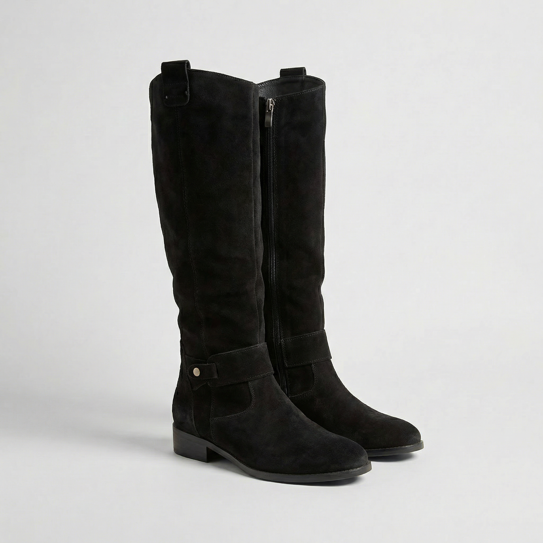 Women's Elegant Suede Look Knee-High Slouch Boots