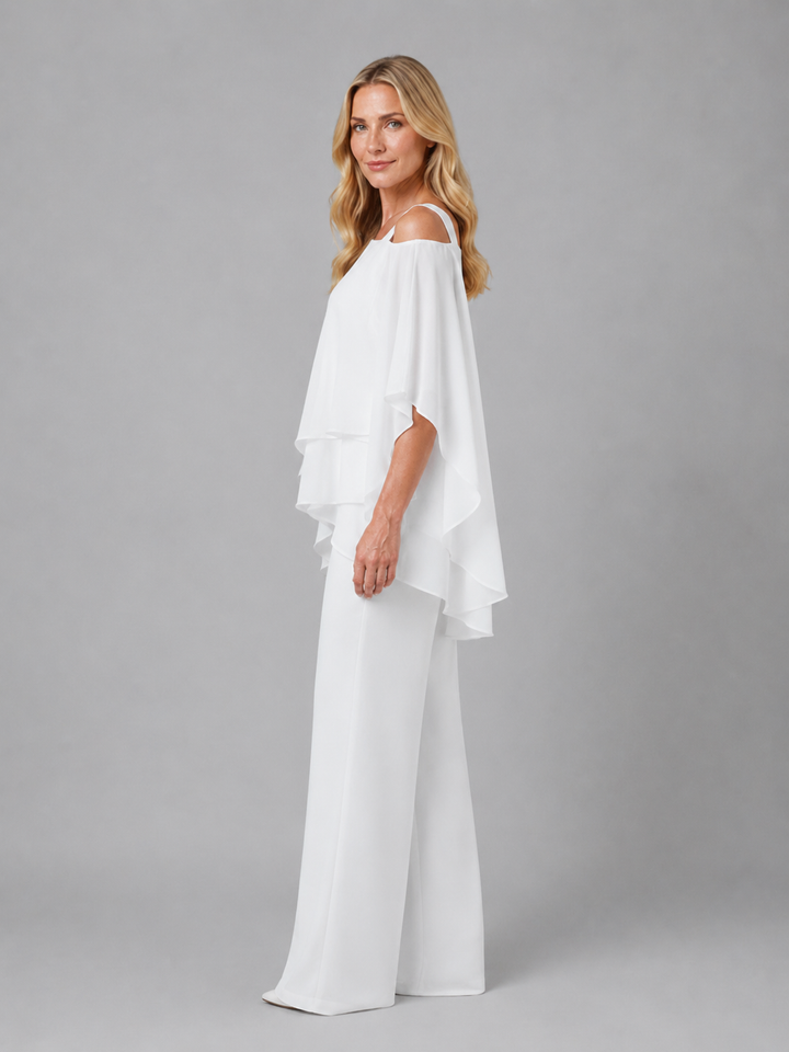 Women's Elegant Layered Chiffon Two-Piece Set
