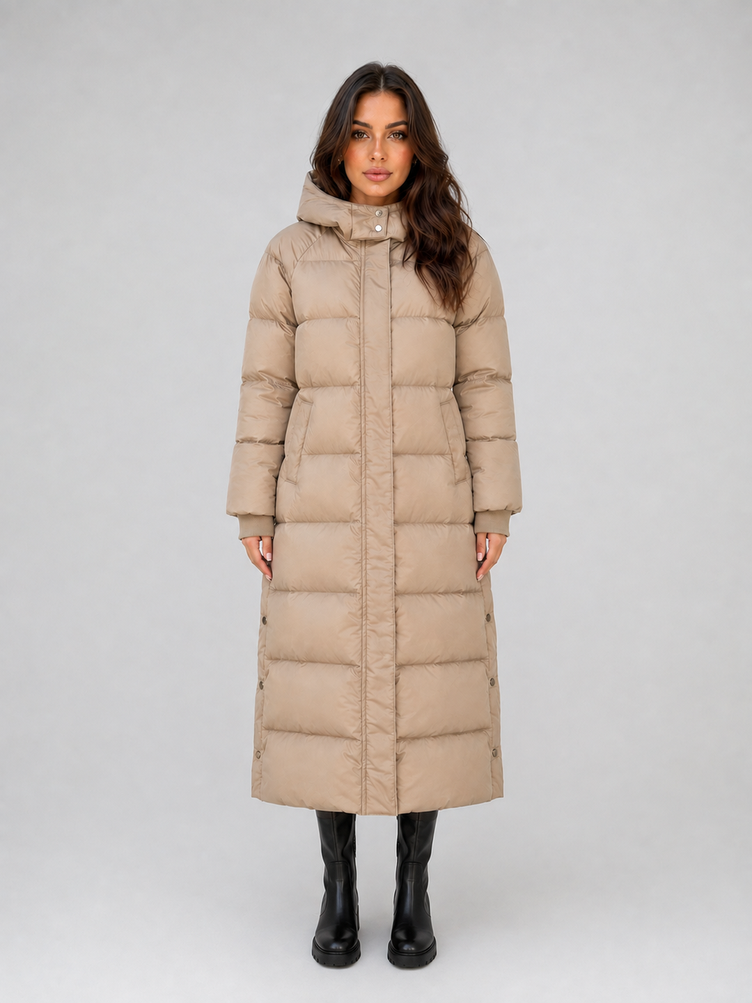 Women's Casual Hooded Padded Long Puffer Coat