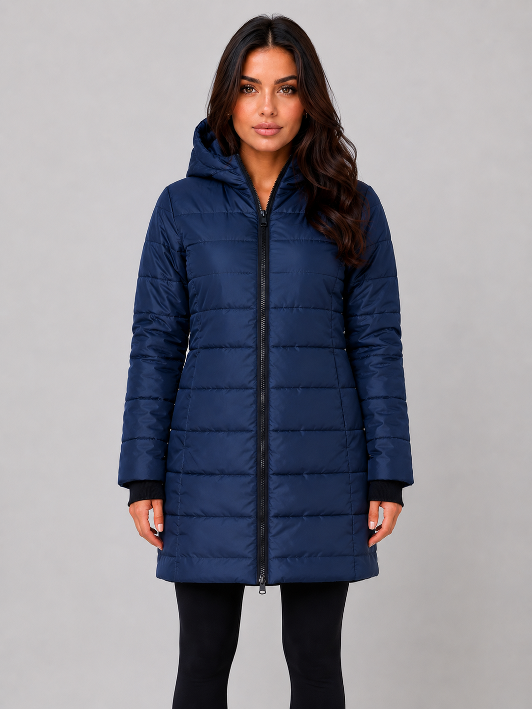 Women's Casual Quilted Hooded Long Puffer Coat