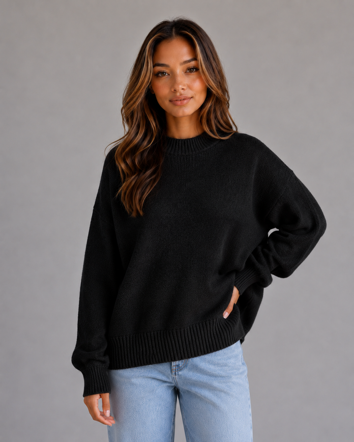 Women's Casual Knit High Neck Longline Jumper