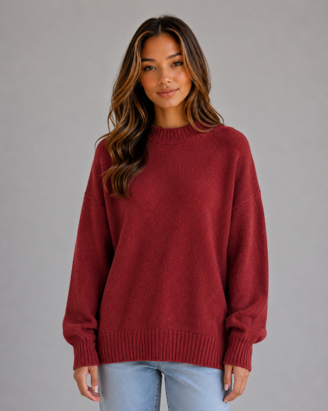 Women's Casual Knit High Neck Longline Jumper