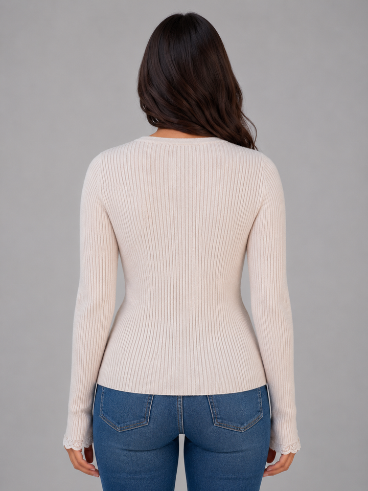 Women's Classic Ribbed Knit V-Neck Cardigan with Buttons