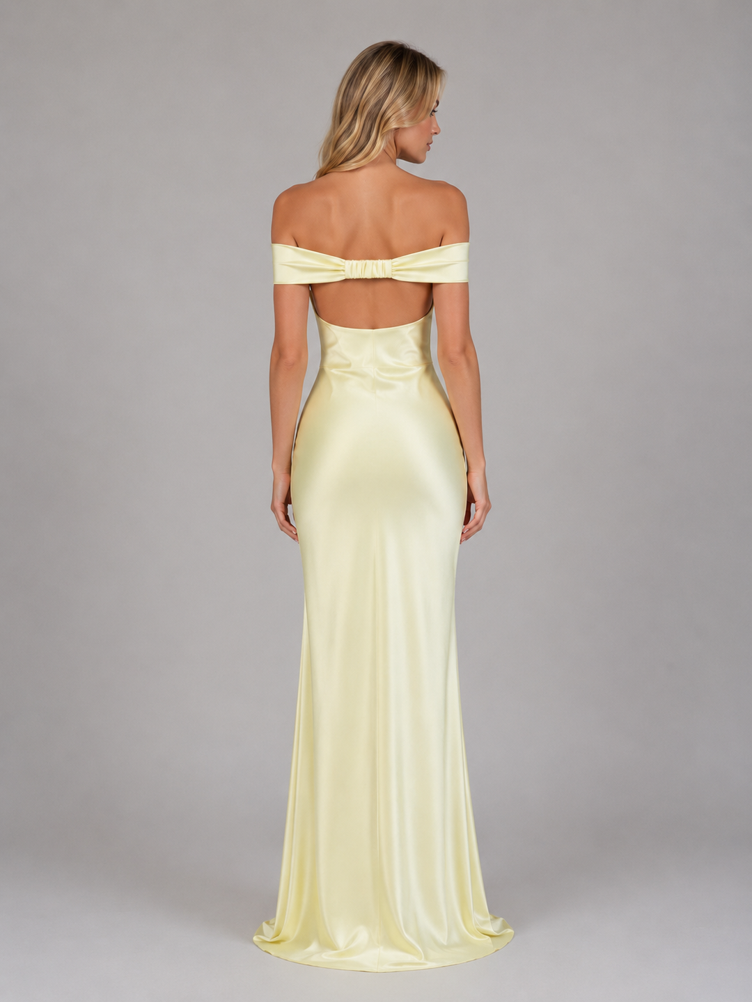 Women's Elegant Satin Off Shoulder Maxi Dress